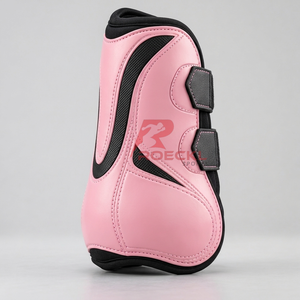 Bottes de brossage pour chevaux avec rembourrage doux, sangles sécurisées et matériaux durables pour une protection confortable des jambes lors de la pratique quotidienne de l'équitation. - Product Image 4