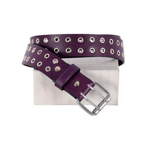 Ceinture unisexe en cuir de vachette véritable à double anse, style punk décontracté, pour jean, vintage, noire, personnalisable, vente en gros - Product Image 3