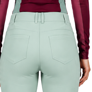 Pantalon d'équitation vert menthe pour femme, taille haute, extensible, avec passants de ceinture, pour la compétition et l'entraînement - Product Image 4
