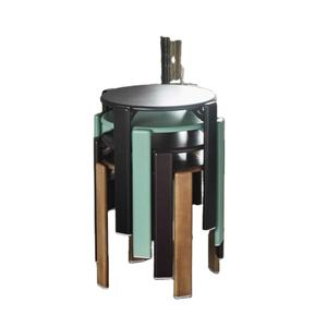 Banco Redondo Kiyoshi Hecho de Madera de Teca Sólida con Colores Ajustables para Uso en Interiores y Exteriores - Product Image 3