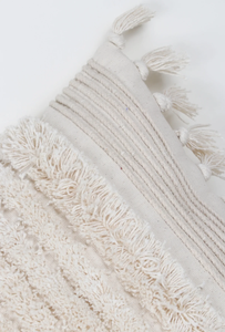 Hand Tufted Texture Boho Off-White and Ivory Cushion Cover Handmade <b>Decorative</b> <b>Pillow</b> Case for Sofa Bedroom Living Room Home - Product Image 3