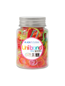 Bandes élastiques pour cheveux en TPU, fabriquées en Corée, unisexes, personnalisées OEM ODM, dans une bouteille en plastique, non toxiques, élastiques, certifiées OEKO-TEX - Product Image 1