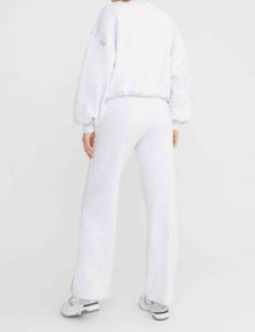Sweat-shirt blanc à col rond pour femme, manches longues, couleur unie, coupe décontractée, 100% coton, poids moyen, respirant, idéal pour l'automne - Product Image 4