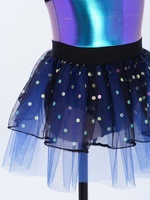 Costumes de danse contemporaine pour filles de 6 à 14 ans, costumes de scène, robe tutu métallique avec ensembles de coiffures, pour concours et fêtes