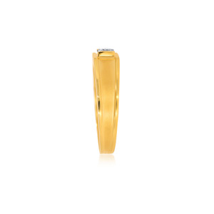 Anillo de Diamantes Solitario de Corte Redondo para Hombre en Oro Amarillo de 18K Premium, Acabado Mate, Anillo de Boda Clásico, Fabricante de Joyería Fina - Product Image 4