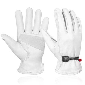 New Custom Design Industrial Work Safety Driving <b>Gloves</b> Durable Soft Natural White Premium Cowhide Leather Truck Driver <b>Gloves</b> - Product Image 1