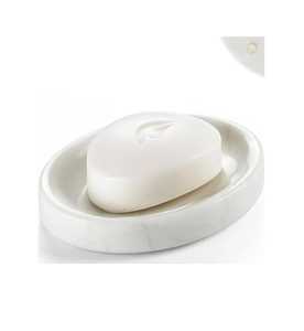 Porte-savon ovale en marbre blanc avec trous de drainage, support pour savon en pierre naturelle, accessoire de salle de bain pour lavabo - Product Image 4