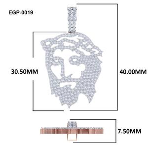 Colgante Unisex Lurba de Oro Amarillo y Blanco de 10 Quilates con Rostro de Jesús, Diamante Cultivado en Laboratorio con Corte Brillante, Claridad VVS1, Certificado IGI, Amuleto Hip Hop - Product Image 3