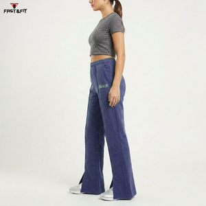 2026 New Design Heavyweight High Quality Custom Made Winter Unisex Solid Women Flared Sweat Pant For Sale - Product Image 5