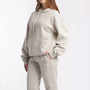 Conjunto Deportivo de Invierno para Mujer, 100% Algodón, Transpirable, con Logotipo Personalizado, Servicio OEM, 2 Piezas, Venta al Por Mayor de Fábrica - Product Image 4
