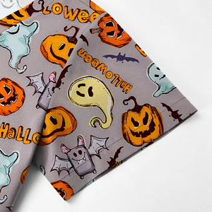 Custom Halloween Print Medical Scrubs V-Neck Short Sleeve Nurse Uniform Women's Holiday <b>Festive</b> Scrub <b>Top</b> with Pockets - Product Image 2