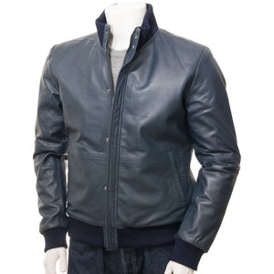 Veste en cuir zippée décontractée pour jeunes hommes, design de logo personnalisé OEM, veste en cuir simple pour hommes - Product Image 1