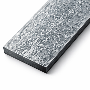 เหล็กดามัสกัสลายหยดน้ำแบบทำมือ ขนาด 10x2 นิ้ว สำหรับทำมีดและงานฝีมือ - Product Image 3