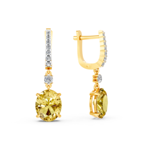 Pendientes de Oro Sólido de 14K, 9K, 10K y 18K con Diamante Amarillo de Laboratorio de 8 Quilates, Certificado IGI, Fabricante de Joyería Fina Ética, Venta al por Mayor, RJC, OEM, ODM - Product Image 4