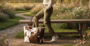 Sac fourre-tout de luxe en cuir véritable avec fourrure pour femme, sac à bandoulière, sac à main, broderie été automne, fermeture éclair, qualité supérieure LHTB-0086 - Product Image 2