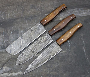 Cuchillo de Chef de Acero de Damasco Forjado a Mano, Cuchillo de Cocina con Hoja de Acero de Patrón Premium, Mango Ergonómico Duradero para Cortar en la Cocina - Product Image 5