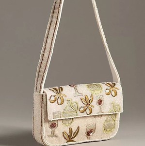 Trending <b>Red</b> Seed Beaded Storage Bag Modern Crossbody Shoulder Bag Floral Embroidered Bead Evening Handbag Wedding Party <b>Clutch</b> - Product Image 4