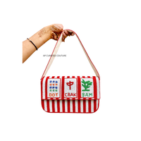 Sac à bandoulière pour femme en perles, inspiré des tuiles de Mahjong, fait main, style bohème vintage, avec broderie à la main, design personnalisé écologique