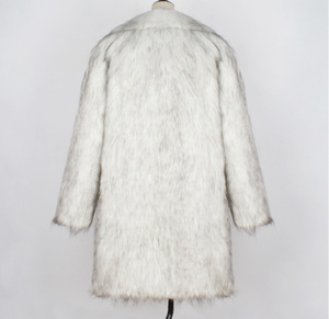 <b>Men</b> <b>Long</b> Thick Plush Fuzzy Blue White Faux Fur Jacket Warm Winter Fox Fur <b>Coat</b> - Product Image 4