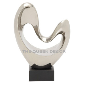 Excellent Quality Aluminum <b>Metal</b> Unique Shape Gold Plated Modern Sculptures From India Fancy Style Hot Selling - Product Image 3
