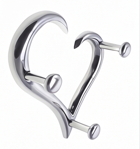 Premium Heart Shape Metal Wall <b>Hooks</b> Mirror Polished Finish Novelty Design For Indoor Use Anti Rust Feature Stylish Home Decor - Product Image 2