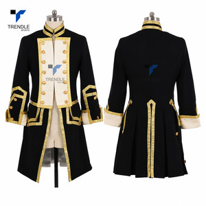 Camisa Chaqueta Formal Azul Marino para Hombre, Doble Botonadura, con Bordado Dorado, Cuello Mao, Manga Larga, para Invierno - Product Image 2