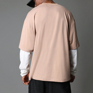 Men's Heavyweight Double-Layer Long Sleeve T-Shirt Custom 100% Cotton Knitted Breathable Quick Dry New Style Double-Sleeved Top - Product Image 2