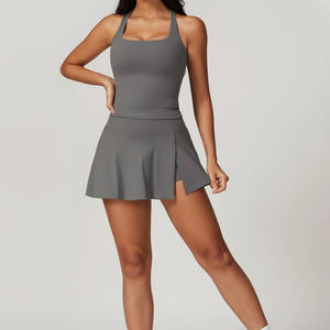 Nuevo Conjunto de Falda de Tenis Personalizada para Mujer, de Alta Elasticidad y Plisada, Conjunto de Uniforme de Tenis para Mujer, Venta Caliente, Logotipo Personalizado, Conjuntos de Playa para Mujer - Product Image 3