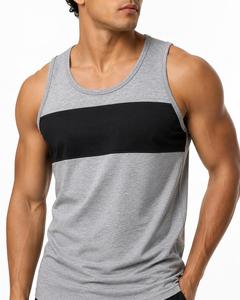 Débardeur Homme Uni à Blocs de Couleurs Col Rond Sans Manches Sportif Tricoté Respirant 100% Polyester Faible MOQ - Product Image 5