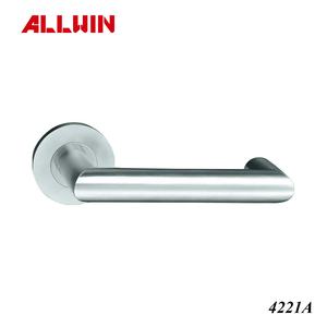 Manija de Puerta de Palanca Hueca de Acero Inoxidable con Roseta Redonda - Product Image 3