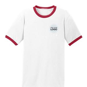 เสื้อยืดคอกลมแขนสั้นแบบริงเกอร์สำหรับผู้ชายและผู้หญิง พร้อมโลโก้ - Product Image 4