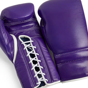 Último Set de Boxeo 2026 de Alta Demanda: Guantes Profesionales Morados con Cordones/Correas de Cuero Genuino, Set Personalizado para Sparring - Product Image 3