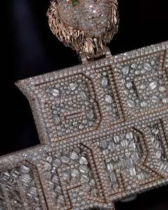 Colgante de Cabeza de León Chapado en Oro Rosa de 18K con Moissanita, Joyería de Regalo para Fiesta Hip Hop - Product Image 6