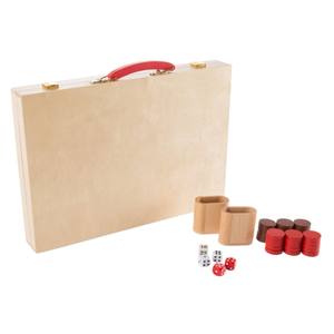 Juego de Backgammon de Cuero Hecho a Mano, Juego de Mesa Clásico Plegable con Vasos Agitadores, Estuche de Viaje Portátil de 15 Pulgadas - Product Image 5