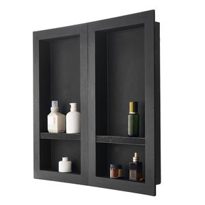 Étagère mobile moderne de 4 pouces d'épaisseur, niche de douche encastrée de 16 x 32 pouces avec mur encastré pour le rangement du savon et du shampoing, lot de 2 - Product Image 6