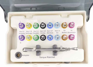 Universal Prosthetic 16-Piece Stainless Steel Manual Class II Dental Implant Surgical Kit CE Certified Colorful <b>Torque</b> Wrench - Product Image 2