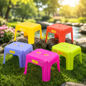 Multi-Color Virgin PP Modern Design Lightweight Portable Durable Stackable Multi-Function <b>Storage</b> Ottoman <b>Stool</b> for Home Kitchen - Product Image 4