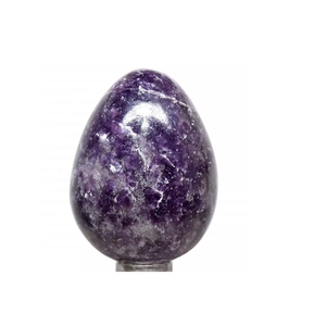 Huevo Yoni de Lepidolita Natural, Piedra Semipreciosa de Jade para Protección Energética, Ejercicio Vaginal, Tallado con Diseño Feng Shui - Product Image 4