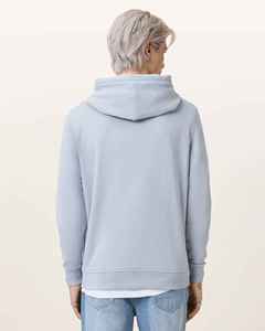 Sweat-shirt à capuche bleu clair pour homme en polyester/coton molletonné, coupe classique, décontracté, pour l'automne, avec poches, couleur unie, séchage rapide - Product Image 5