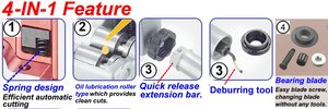 4-IN-1 Spring Loaded Mini Tube Cutter with Automatic cutting device with extra Extension bar & deburring <b>tool</b> & Bearing blade - Product Image 5