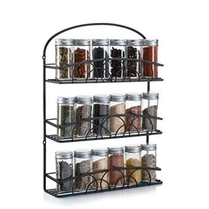 3 Tier Metal Spice Rack Organizer For <b>Kitchen</b> Heavy Duty Iron Seasoning Storage Shelf Holder For <b>Pantry</b> & Bathroom Organization - Product Image 3