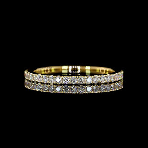 Anillo de compromiso y boda de media eternidad con diamantes cultivados en laboratorio de corte redondo de moda en oro de 10K/14K/18K y plata 925/935 - Product Image 1