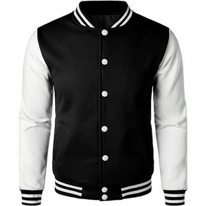 Chaquetas de Béisbol de Moda Otoñal para Hombre, Manga Larga, Cuello Alto, Chaquetas Holgadas, Abrigos Deportivos Casuales con Botones - Product Image 3