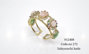 Pulsera de Diseño 12408 con Piedras Multicolor, Circonia Cúbica y Baño Mehandi para Joyería, Bodas y Fiestas - Product Image 3