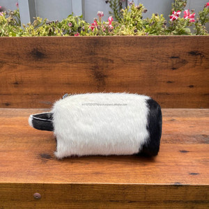 New Western Genuine Hair on Cowhide Leather Tassel Toiletry Bags Stylish Cosmetic Bags <b>for</b> <b>Makeup</b> <b>Storage</b> Travel Organizer Box - Product Image 2