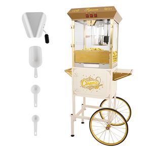 Machine à Popcorn Commerciale avec Chariot, Cuve de 8 Oz, Blanc Doré, Occasion - Product Image 2