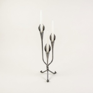 Candelabro de latón pulido de lujo hecho a mano, columna estriada, portavelas cónico para centros de mesa de boda y decoración del hogar - Product Image 3