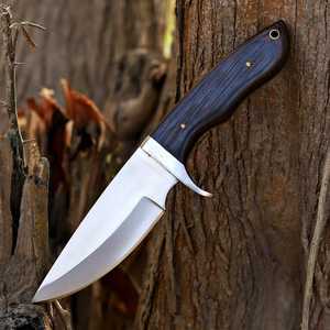 Cuchillos de Caza al por Mayor de Gran Venta: Cuchillo de Supervivencia para Exteriores con Hoja Fija de Acero 440C y Mango de Madera, con Funda - Product Image 1