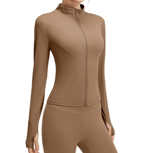 Haut de yoga personnalisé respirant en Spandex/Nylon pour femmes grandes tailles, vestes de fitness durables et légères pour les séances de yoga - Product Image 2