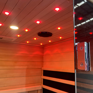 Sauna a Infrarossi 2026 per 1-2 Persone, Stile Occidentale Rosso, Basso EMF, Uso Domestico, Sauna a Legna per Interni, Cabina Sauna in <span class=keywords><strong>Legno</strong></span> - Product Image 5
